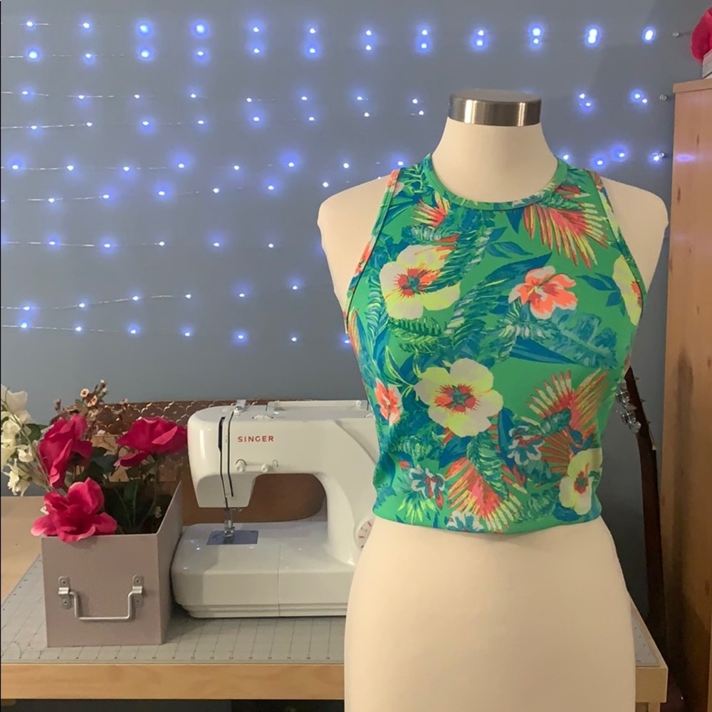 Tropical Floral Crop Top A009